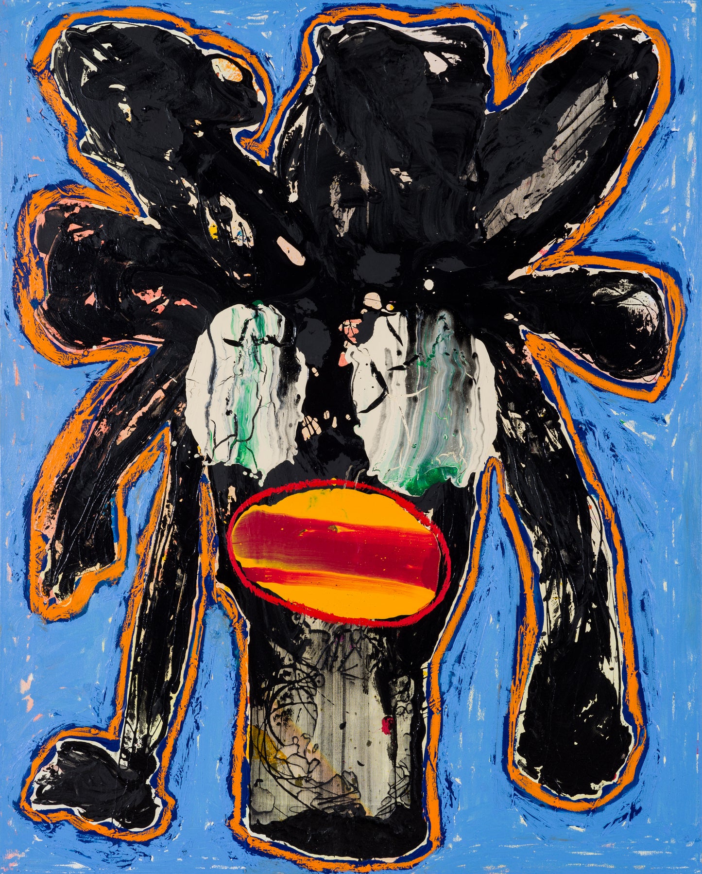 Dark face painting Shaking In the heat