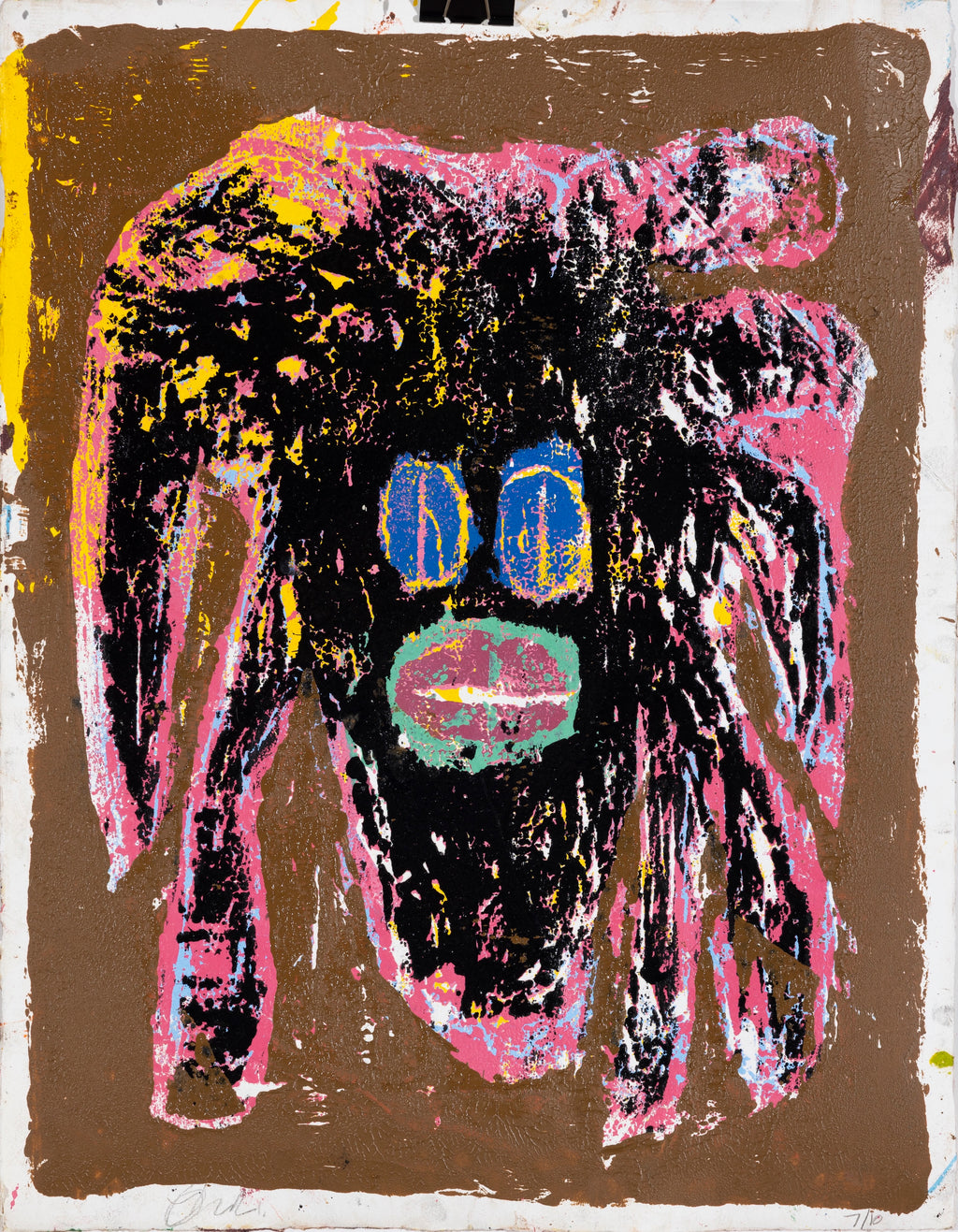 Dark face painting poor man (woodcut print)