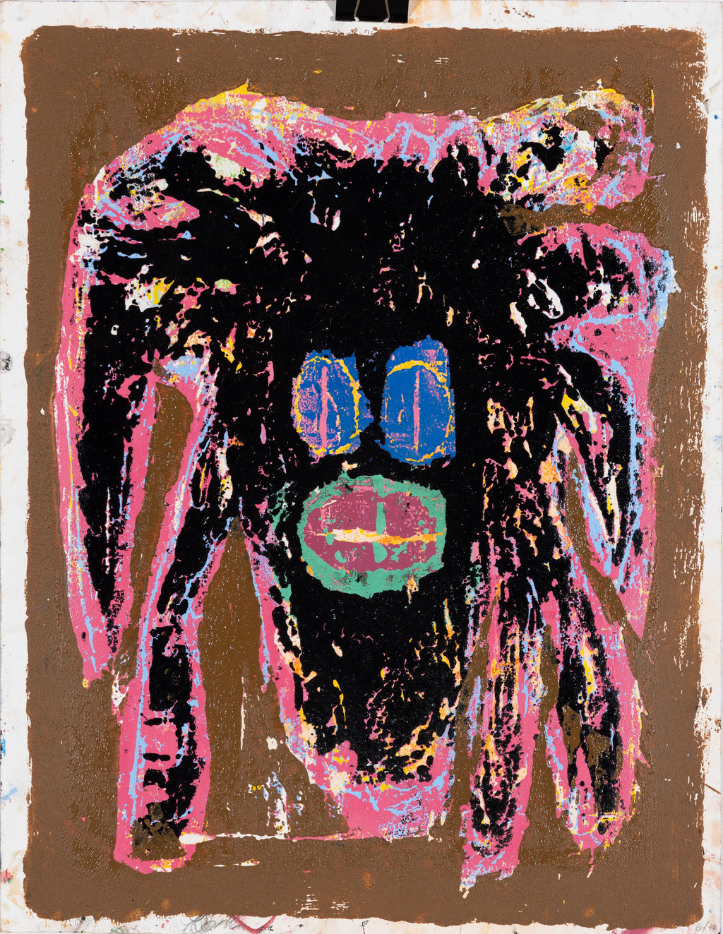 Dark face painting poor man (woodcut print)