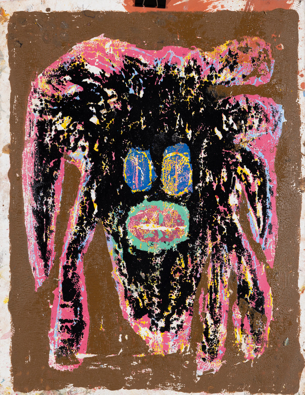 Dark face painting poor man (woodcut print)